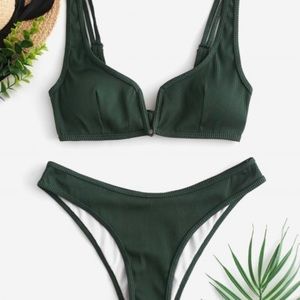 Forest green zaful bikini. New with tags.